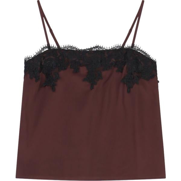 top Dixie marrone a fiori
