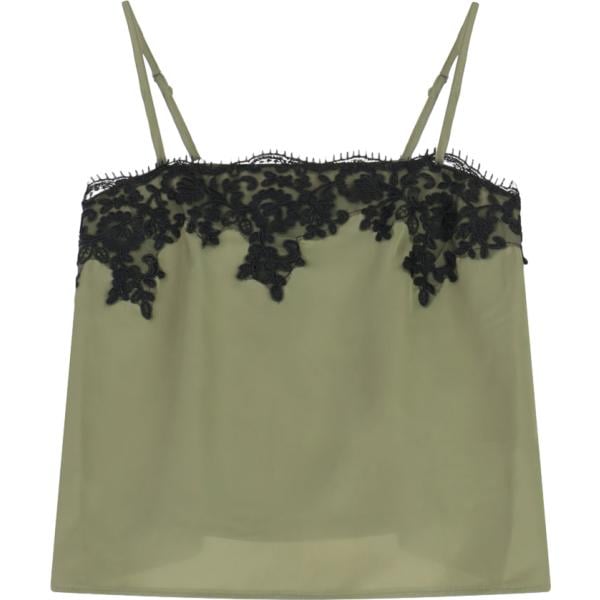 top Dixie verde a fiori