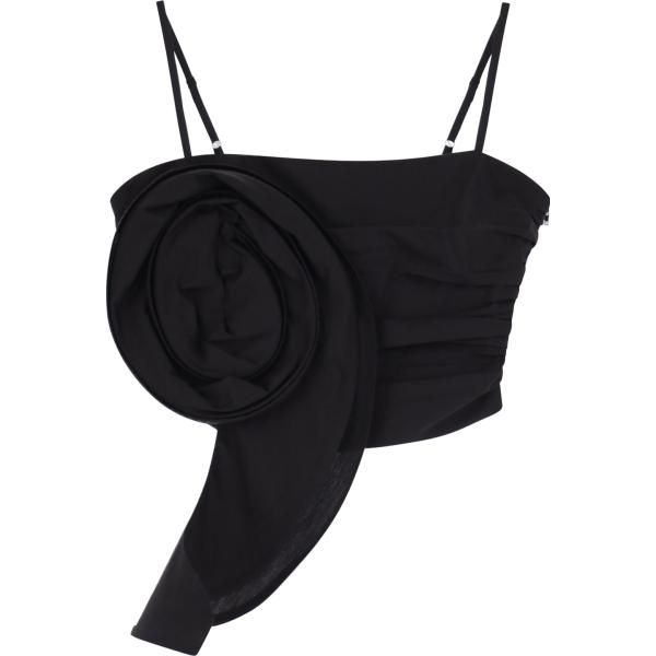 top Dixie nero tinta unita