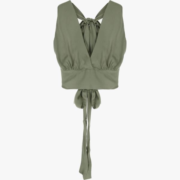 top Dixie verde tinta unita