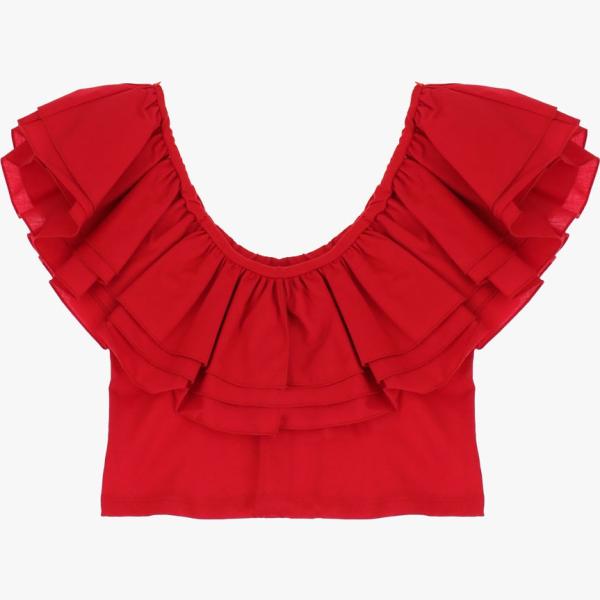 top Dixie rosso tinta unita