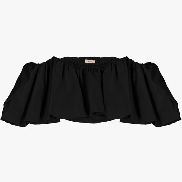 top Dixie nero tinta unita