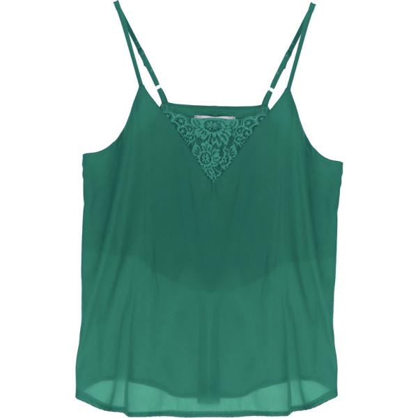 top Dixie verde tinta unita