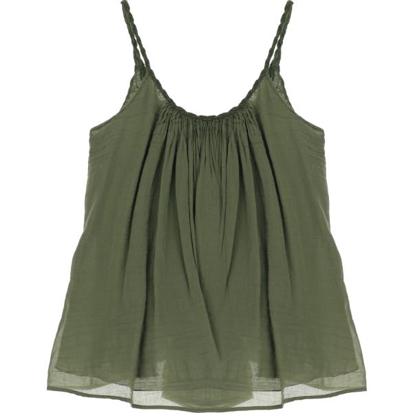 top Dixie verde tinta unita