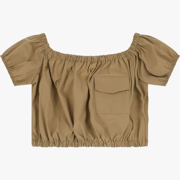 top Dixie marrone tinta unita