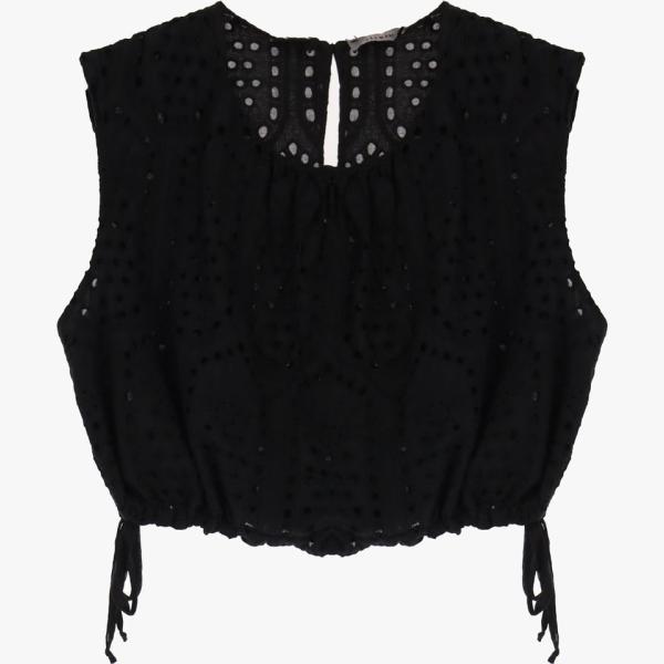 top Dixie nero tinta unita