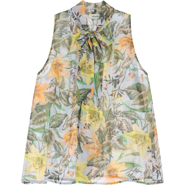 top Dixie grigio a fiori