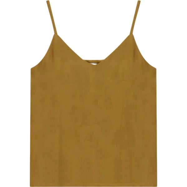 Top da donna in marrone chiaro a fiori con spalline Dixie