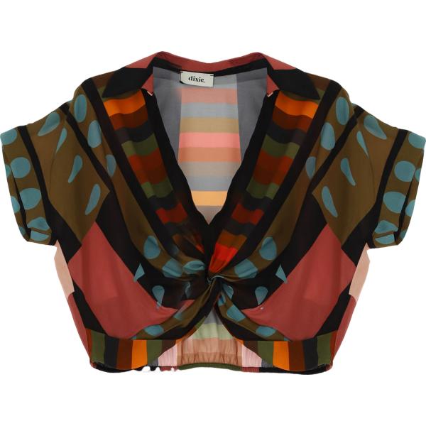 top Dixie nero geometrica