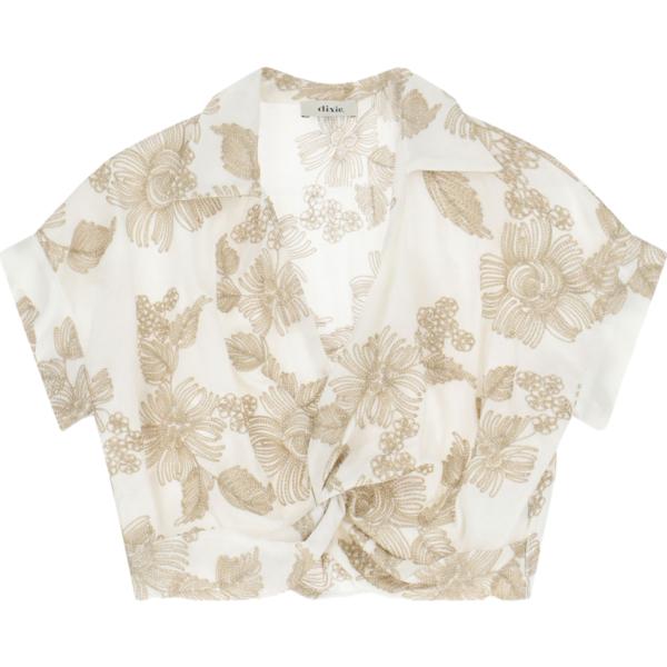 t-shirt Dixie bianco a fiori