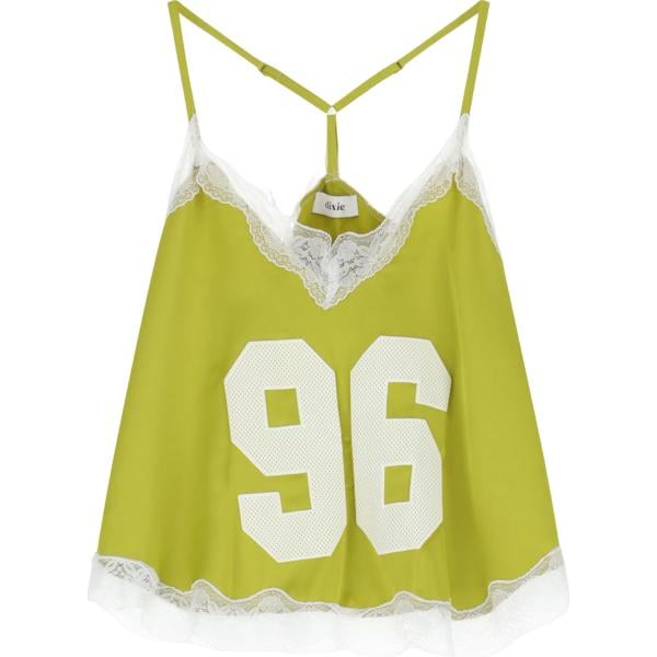 top Dixie verde con stampe