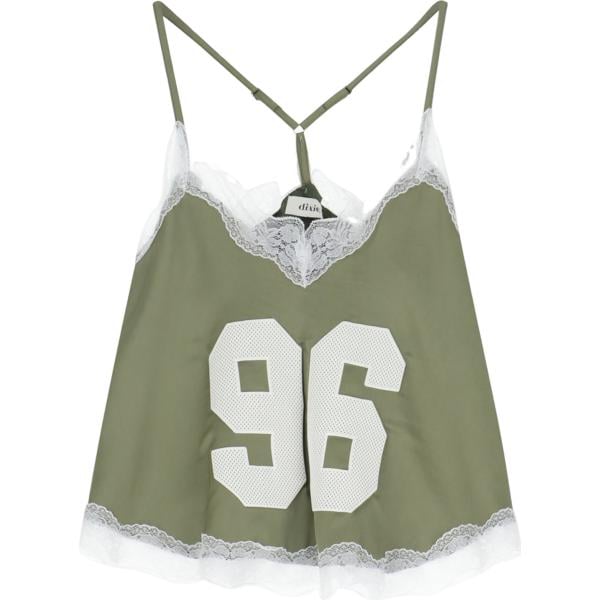 top Dixie verde con stampe