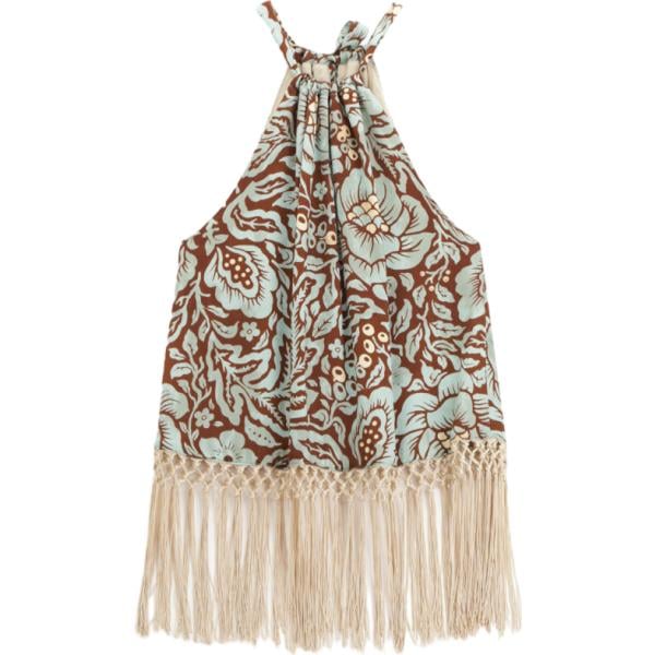 top Dixie marrone con stampe