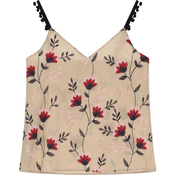 top Dixie marrone a fiori
