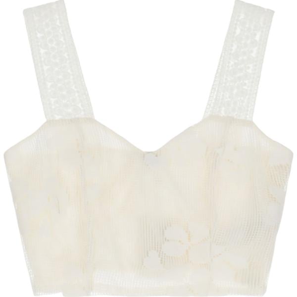 top Dixie bianco a fiori