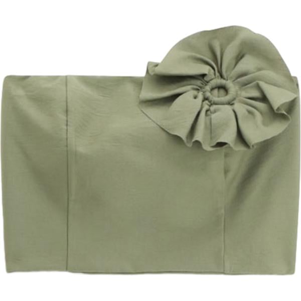 top Dixie verde a fiori