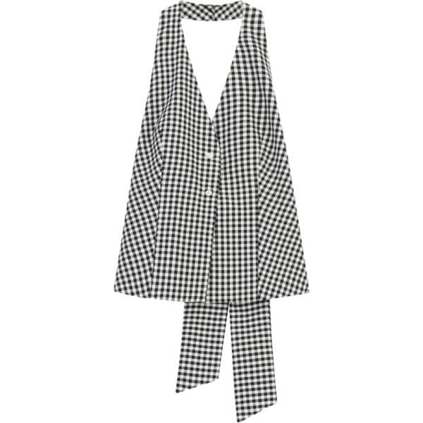 top Dixie grigio a quadri