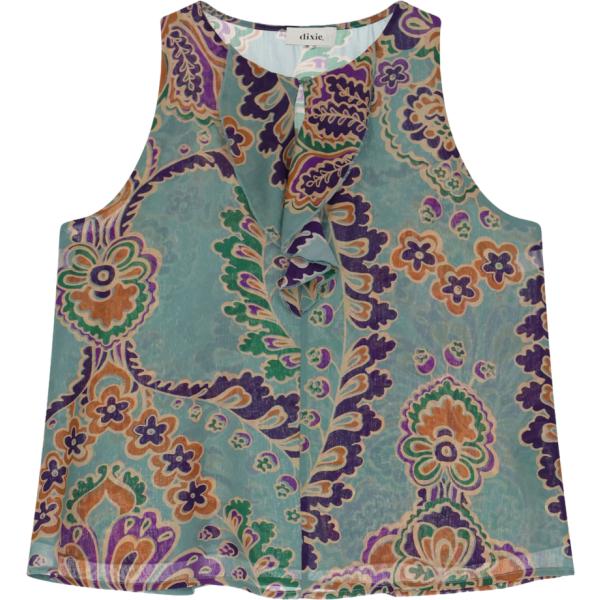 top Dixie grigio a fiori