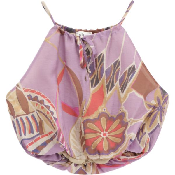 top Dixie rosa a fiori
