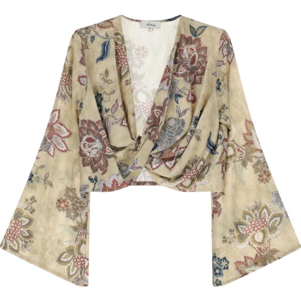 top Dixie marrone con stampe