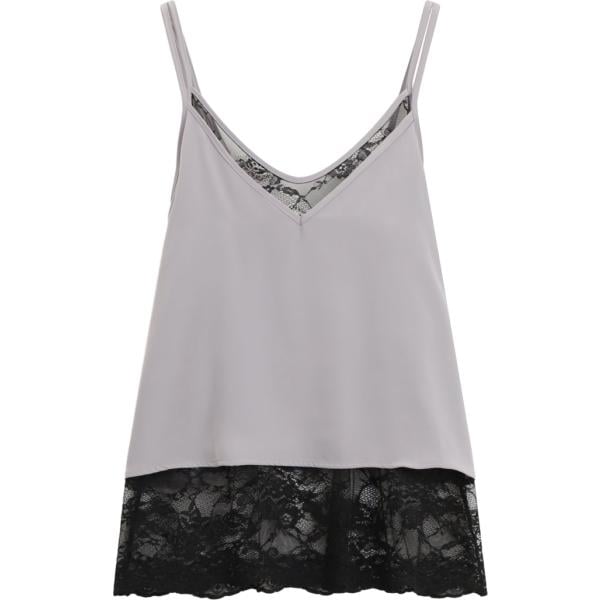 top Dixie grigio a fiori