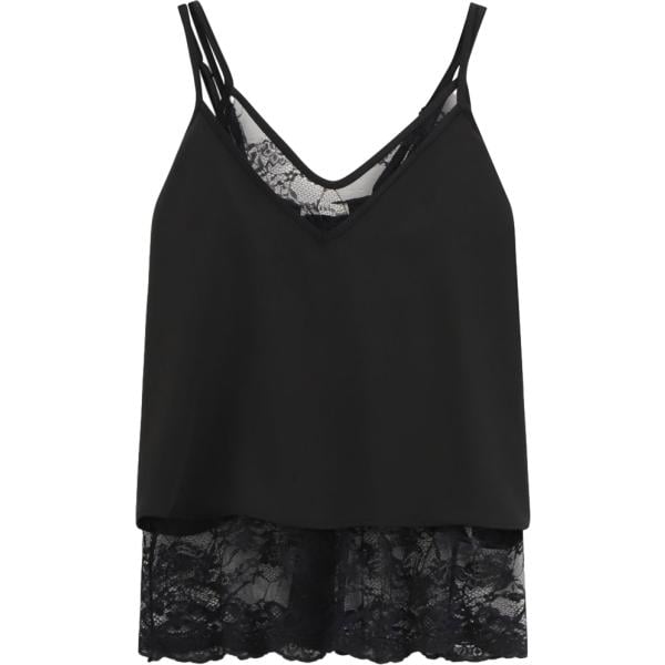 top Dixie nero a fiori