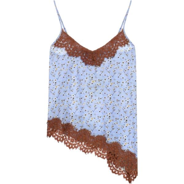 top Dixie blu con stampe