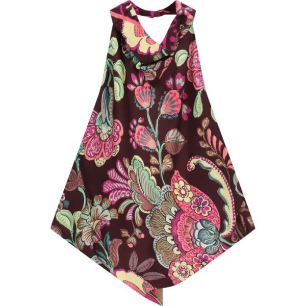 top Dixie marrone a fiori