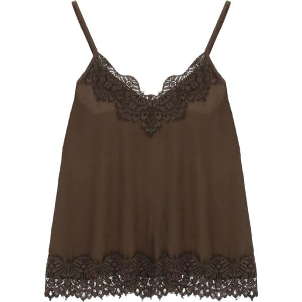 top Dixie marrone a fiori