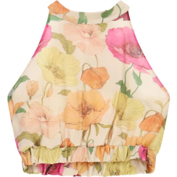 top Dixie marrone a fiori