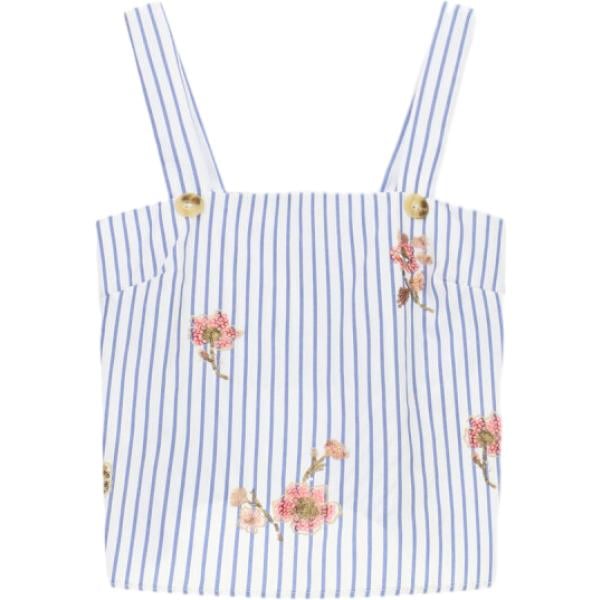 top Dixie bianco a righe