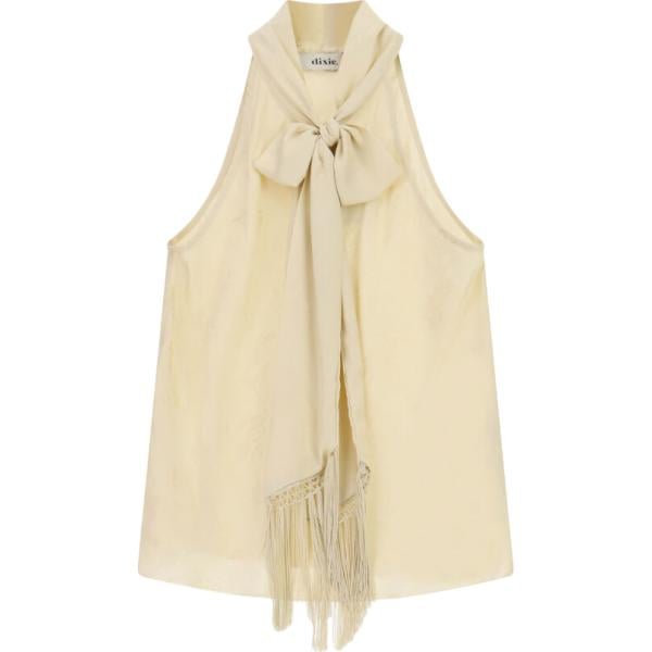 top Dixie marrone a fiori