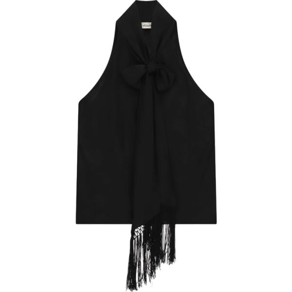 top Dixie nero a fiori