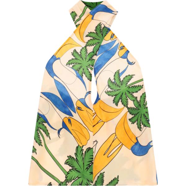 top Dixie marrone a fiori