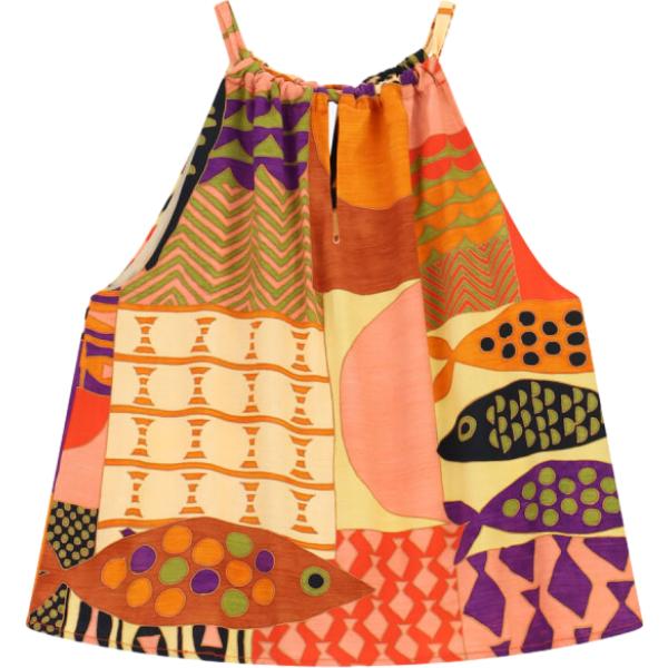 top Dixie multicolore con stampe