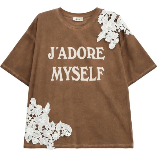 t-shirt Dixie marrone con stampe