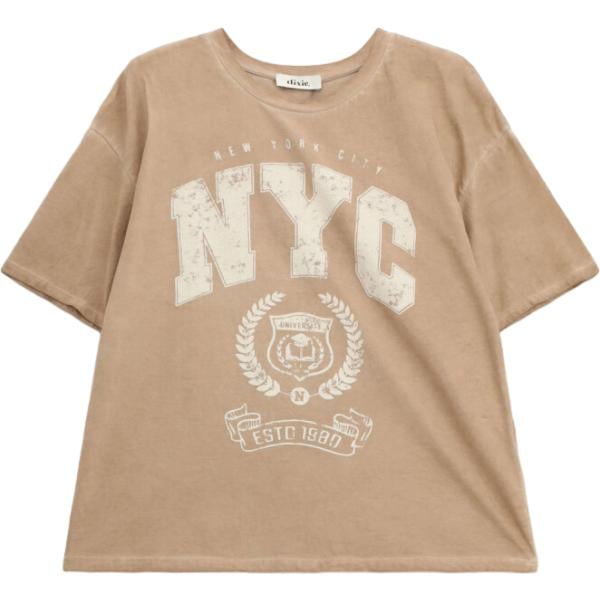 t-shirt Dixie marrone con stampe