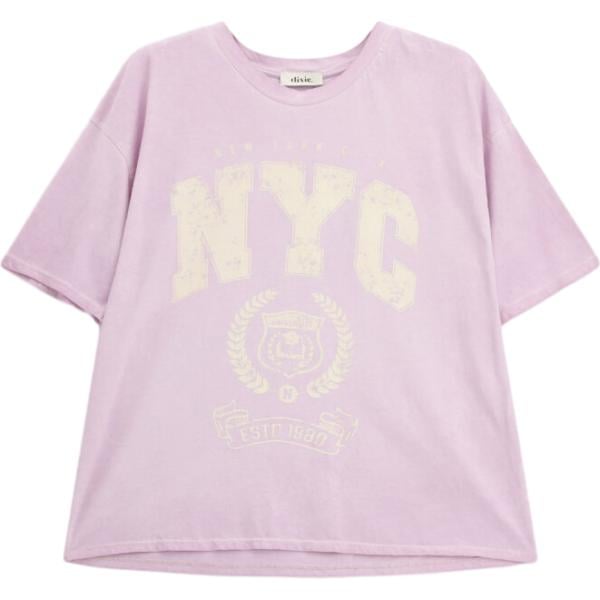 t-shirt Dixie viola con stampe