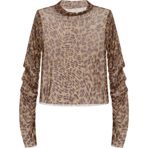 top Dixie marrone animalier