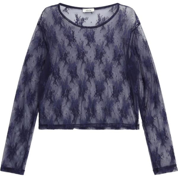 top Dixie blu a fiori