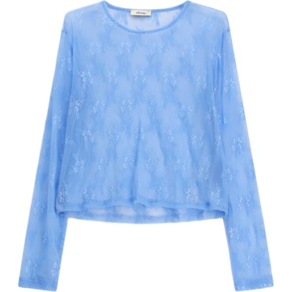 top Dixie blu a fiori