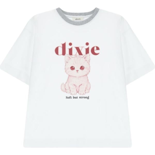 t-shirt Dixie bianco con stampe