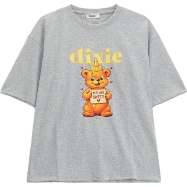 t-shirt Dixie grigio con stampe