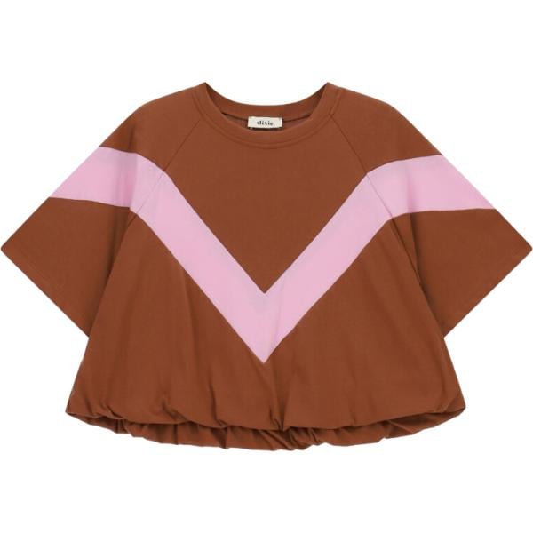T-shirt da donna in marrone scuro corto Dixie