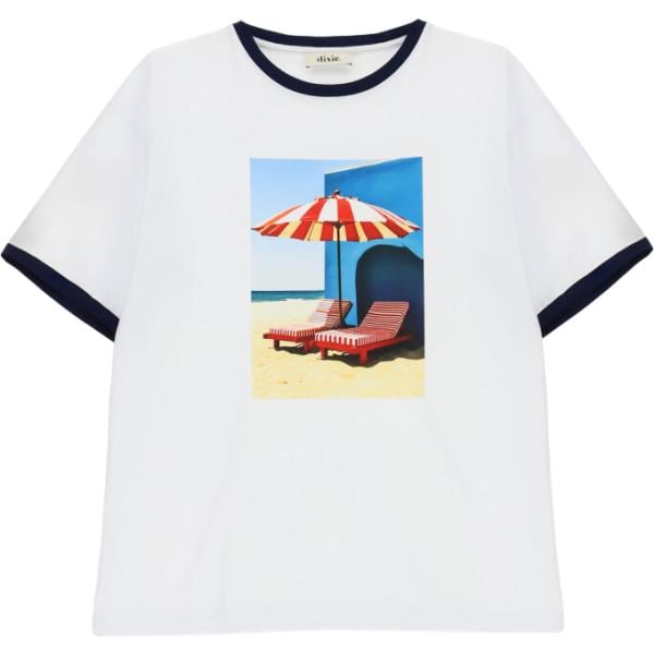 t-shirt Dixie bianco con stampe