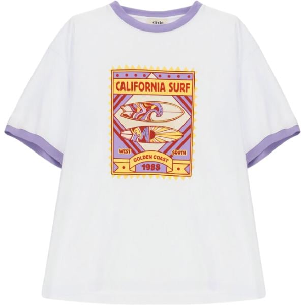t-shirt Dixie bianco con stampe