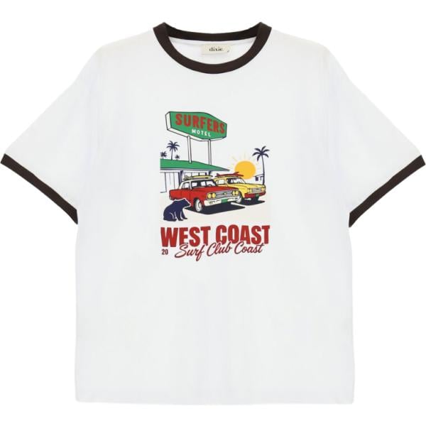 t-shirt Dixie bianco con stampe