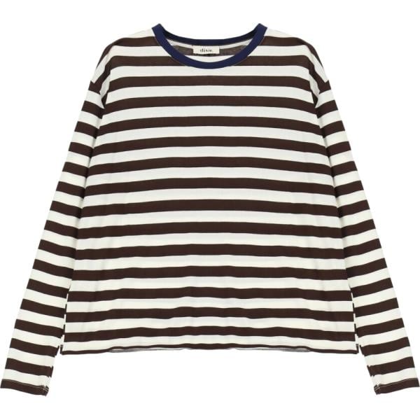 t-shirt Dixie marrone a righe