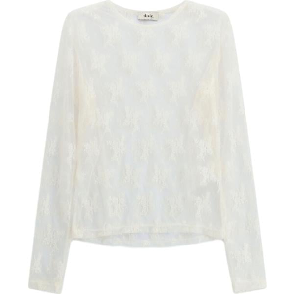 Top da donna in bianco avorio a maniche lunghe Dixie