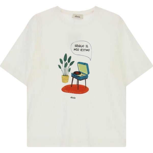t-shirt Dixie bianco con stampe
